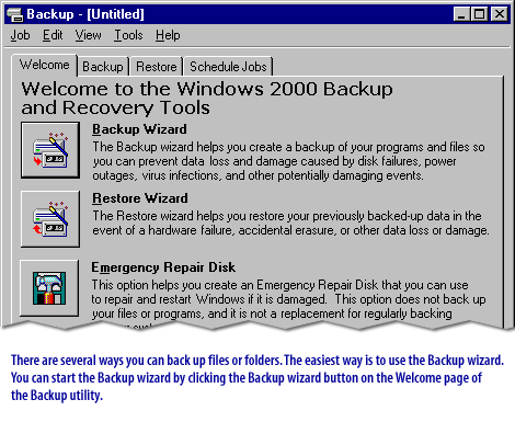 There are several ways you can backup files or folders.