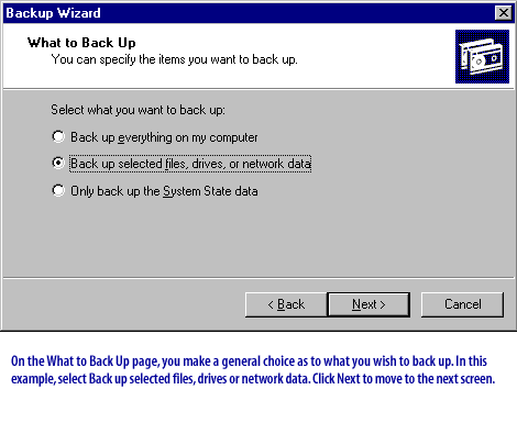 On the What to Back Up page