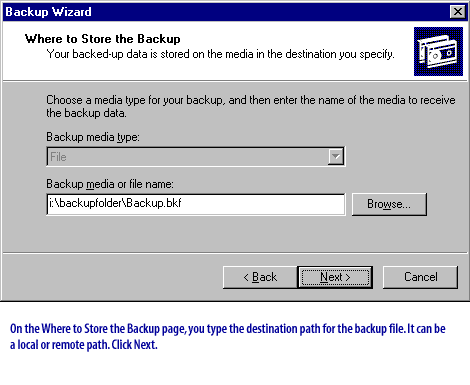 On the Where to Store the Backup page