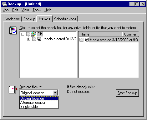 Drive, folder, or file pane
