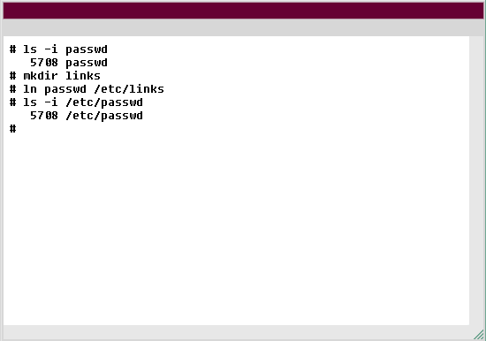 ln passwd /etc/links